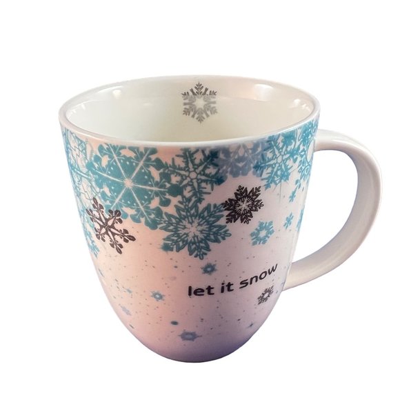Crofton Let It Snow Coffee Mug Snowflakes New Bone China 16 OZ - Picture 5 of 10